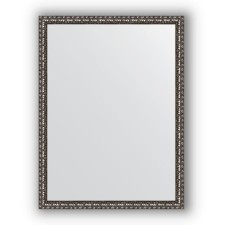 Mirror in the baguette frame - black silver 38 mm, 60 x 80 cm, evoForm