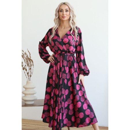 Female dress, size 46, black-pink color-11