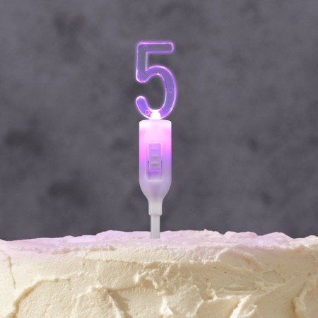LED candle "Figure 5", 14.5 cm, from batteries LR1130x3 (included), glow of multi (RGB)