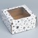 Box a gift team with a window, packaging, "stars", white, 16x8x16 cm