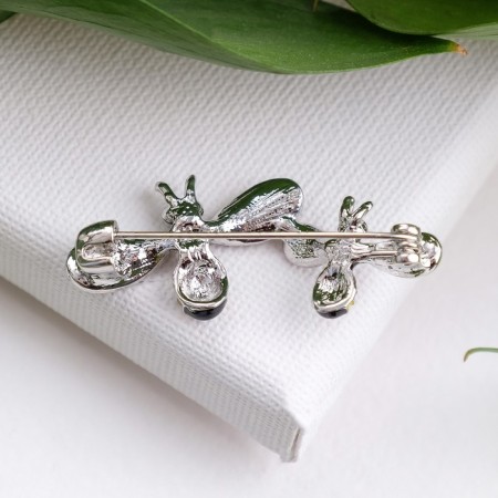 Brooch "Bees", colored in silver-2