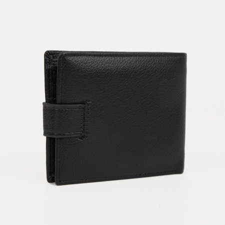 Male purse for magnet, department for bills, for maps, for coins, black color-1