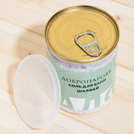 Salt for a bath with herbs "Sage" in a transparent bank, 400 grams-2