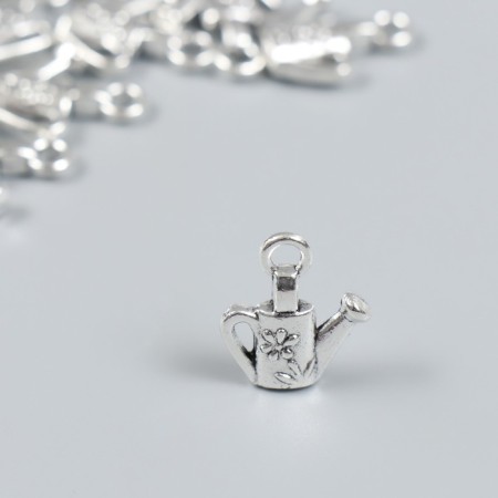 Decor for creativity Metal "Lake with Flower" set 10 pcs silver 1.5x1.8 cm