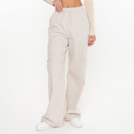 Cargo trousers are female, dairy color, size 52
