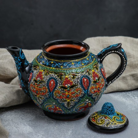 Rishtan ceramics "Samarkand", 1 l, multi -colored mix-4