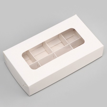 Folding box under 8 sweets, white, 9.8 x 17.7 x 3.5 cm-1