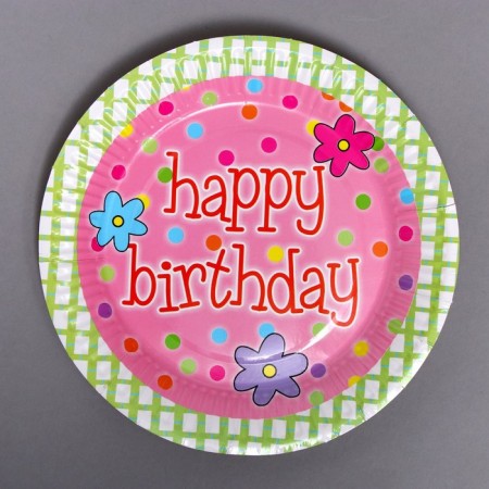 Paper plates "Happy Birthday", in a set of 6 pieces