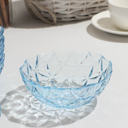 Set of salad bowls "Estrella", 6 pcs, 385 ml, d = 13 cm, blue color-1