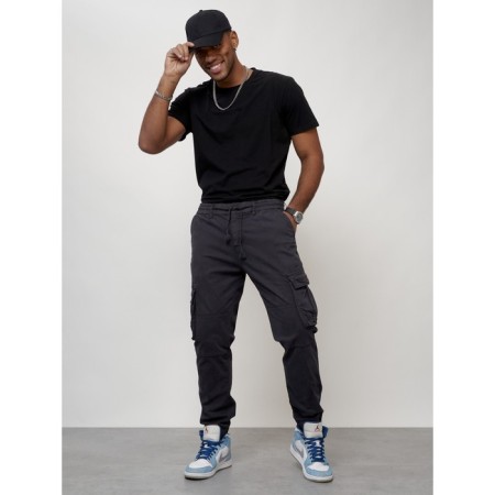 Cargo jeans men, size 54, dark gray color-5