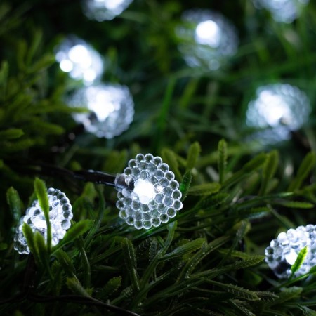 Garland “thread” 4.5 m with nozzles “heart”, IP44, dark thread, 30 LED, white glow, 2 modes, solar battery-2