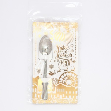 Spoon souvenir on the card "New Year's collection: miracles in the new year", 3 x 14 cm-6