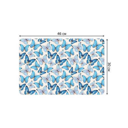 A set of napkins for setting the table "Blue butterflies", rectangular, rounded edges, size 30x46 cm, 4 pcs-2
