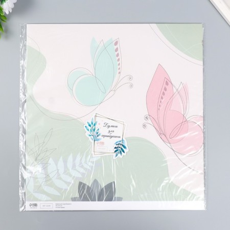 Scrapbooking paper bilateral "tenderness of spring" density 180 g 30.5x32 cm-5