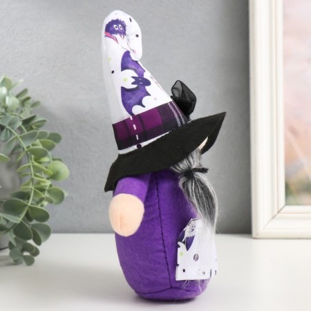 Interior doll "Granny in an outfit with spider and bats" 13x7x21 cm-1