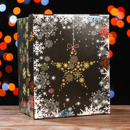 Folding box "Multi -colored snowflakes", 31.2 x 25.6 x 16.1 cm