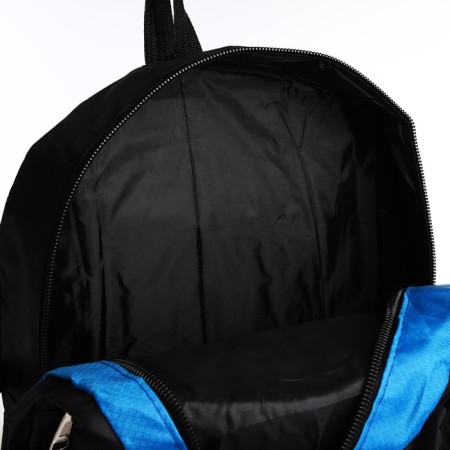 A backpack on a zipper with an increase, 55l, 5 external pockets, blue color-8