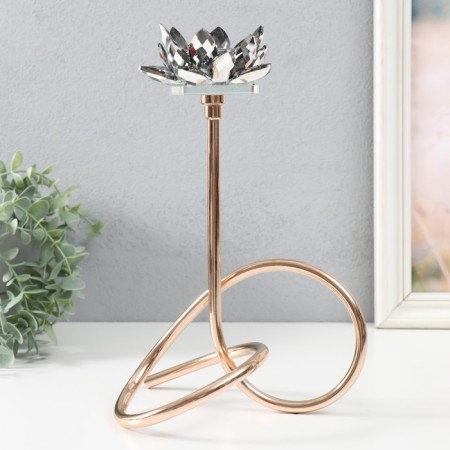 Climber Metal, acrylic on 1 candle "Black lotus. Curly" d = 4 cm gold 19x29 cm-1
