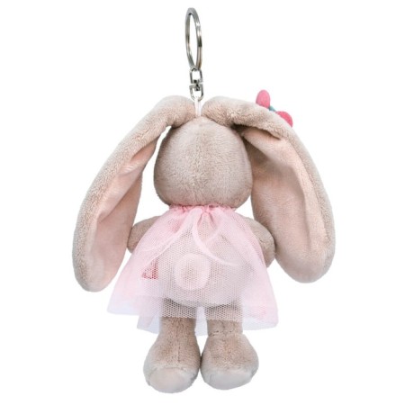Soft toy-cords "Bunny mi in a pink dress, with a flower", 14 cm-2