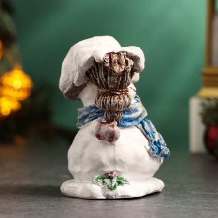 Snowman "Snowman with a candle" 12cm-4