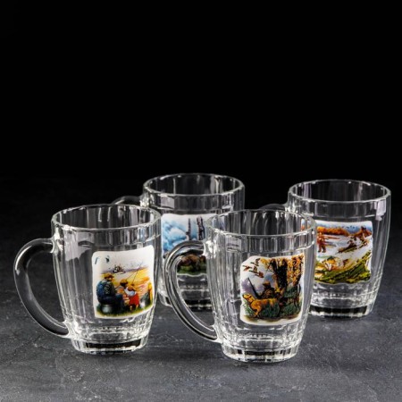 Beer mug "Okhota-fish", 500 ml, MIX drawing-1
