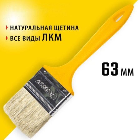 Brush flat Stayer Universal, natural bristles, plastic pen, 63 mm, 2.5 "