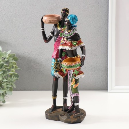 Souvenir Polystone Summary "African couple" MIX 30x9x18 cm-4