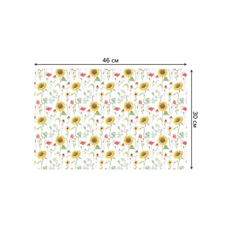 A set of napkins for setting the table "Sunflower and poppies", rectangular, rounded edges, size 30x46 cm, 4 pcs-2
