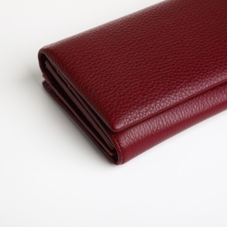 Women's wallet on a magnet, burgundy color-2