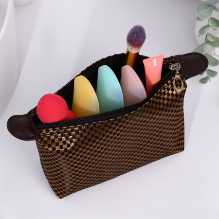 Lightning cosmetic bag, dark brown color-3