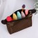 Lightning cosmetic bag, dark brown color