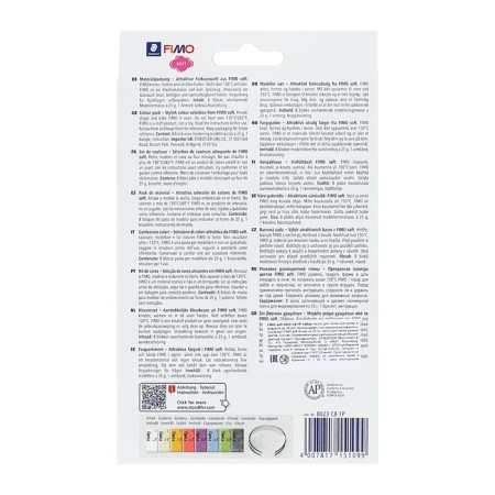 Set of plastic-polymer clay baked Fimo Soft 12x25g trendy colors 8023 C8-1P-4