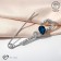 Pin "heart" halves, 7.5 cm, white blue in silver