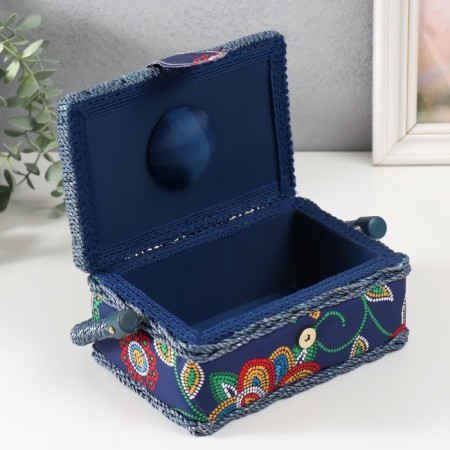 Casket for needlework "Flower mosaic" 18x12x9.5 cm-4