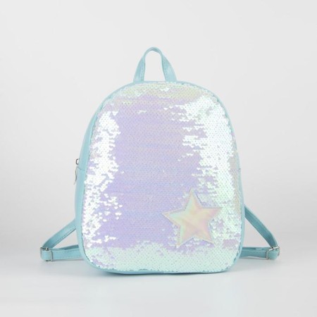 Baby backpack for a girl with segments "Star", lightning department, blue color-3