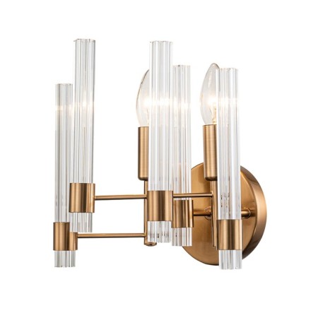 Bra Indigo, 11040/2W Brass. 2x60W, E14, 395x263x240 mm, transparent color