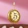 Candle in the cake on the skewer "Air Ball", the number 5, 3.5 cm, gold
