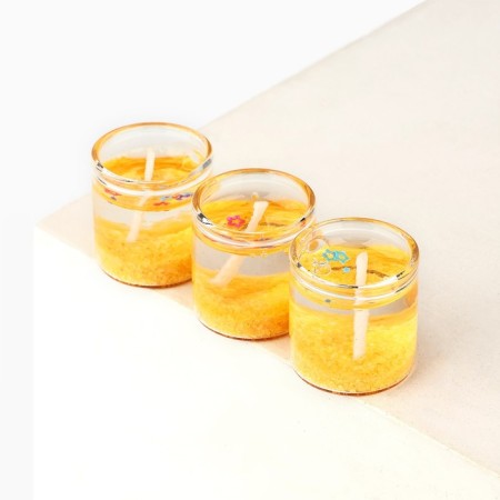 New Year. New Year's gel candles "for happiness" 3 pcs, gold, 2.5 x2.5 x 2.5 cm-3