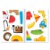 Set with stickers "Funny Halfs", Blue Tractor