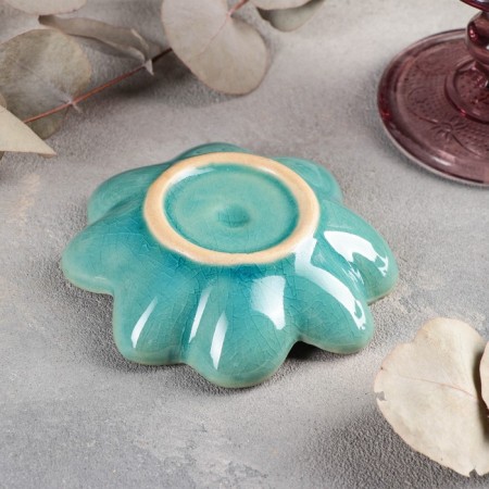 Poramic bowl “leaf”, 10.5 × 10 cm, blue color-2
