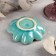 Poramic bowl “leaf”, 10.5 × 10 cm, blue color
