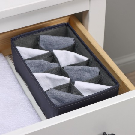 Organizer for linen 8 cells LadOM, 24x14x10 cm, graphite color-9