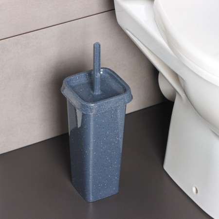 Toilet kit: brush with Spin & Clean Stone stand, dark stone-1