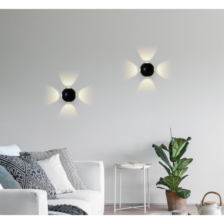 LED LED wall -mounted Ambrella Light, Wall, FW135, LED, 12 W, 840LUM, 4200K, black color, sand-1