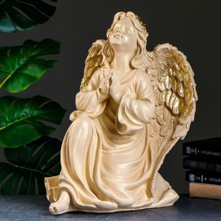 Figure "Angel on the knee" ivory, 58x48x38cm-3