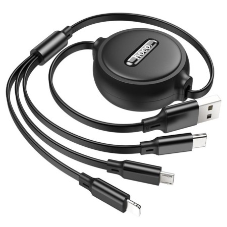 Hoco X75, 3 in 1 Lightning/Micro/Type -C - USB, 2 A, 1 m, PVC, black-2