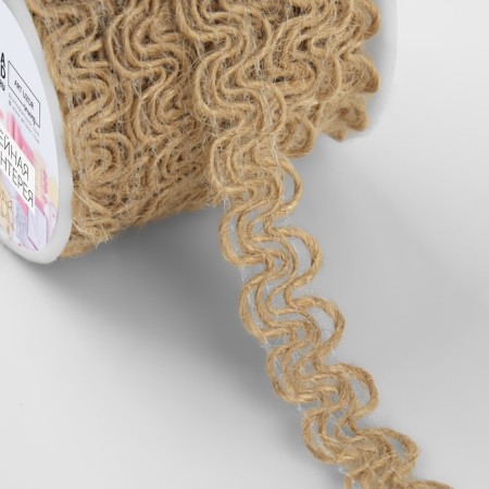 Braid decorative canvas “thin wave”, 12 mm, 10 ± 0.5 m, beige color-1