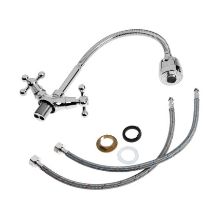 Accoona A4871 kitchen mixer, two -wound, flexible surge, silumin, chrome-5