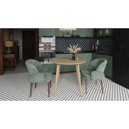 Dining table "Morgan", 900 × 900 × 756 mm, the color of the oak -armed