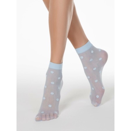 Women's socks in large peas Conte Elegant Fantasy 20, size 23-25, color Light Blue